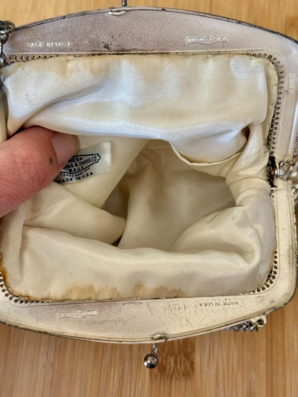 Vintage 1950s Whiting And Davis Silver Mesh Handbag